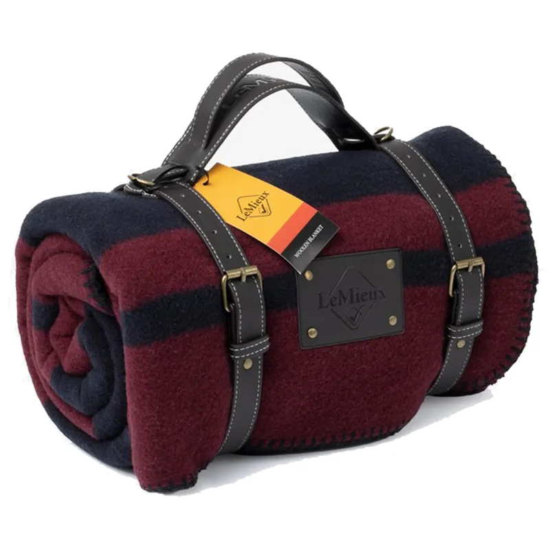 LeMieux Wool Blanket - Burgundy/Navy